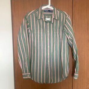 Vintage Polo Ralph Lauren Aztec Navajo Western Button Shirt Striped Mens Small